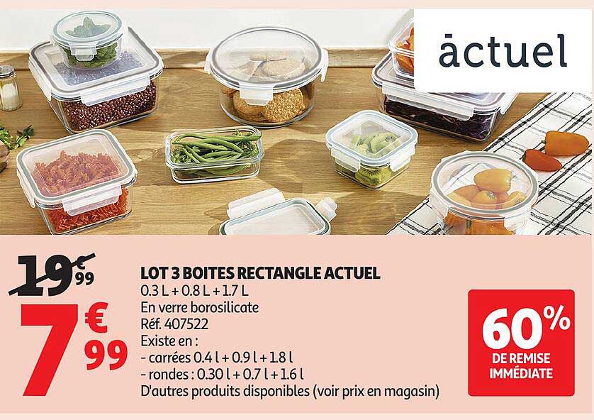 LOT 3 BOITES RECTANGLE ACTUEL