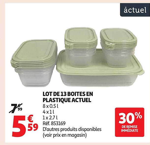 LOT DE 13 BOITES EN PLASTIQUE ACTUEL