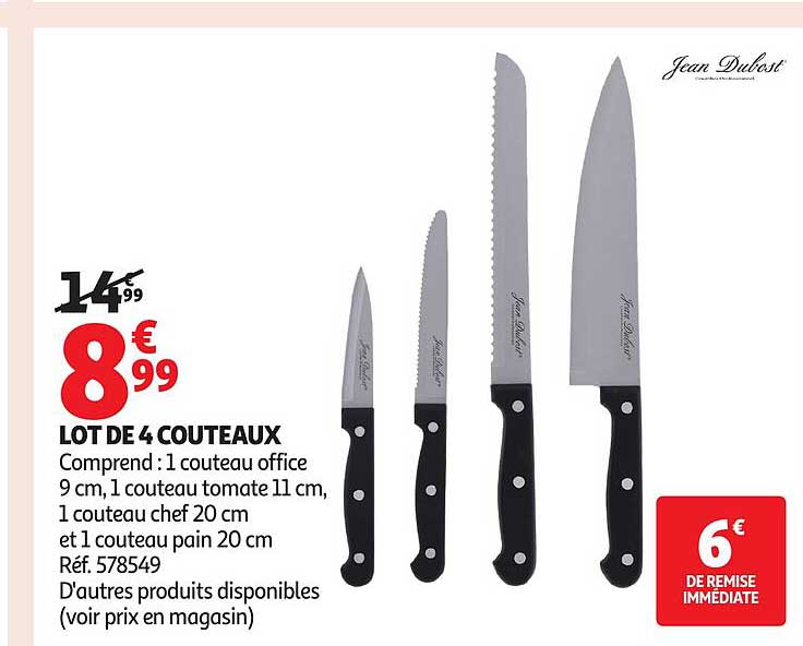 LOT DE 4 COUTEAUX