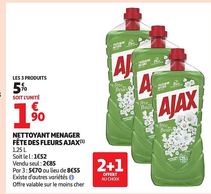 NETTOYANT MENAGER FÊTE DES FLEURS AJAX