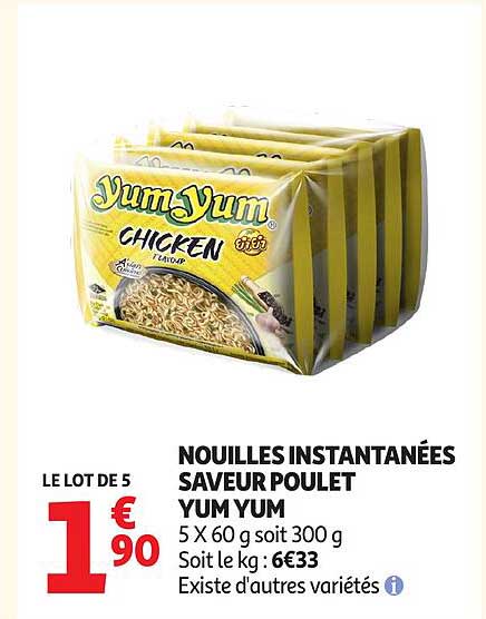 NOUILLES INSTANTANÉES SAVEUR POULET YUM YUM