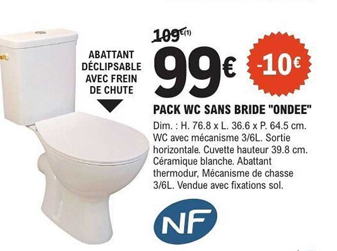PACK WC SANS BRIDE "ONDEE"
