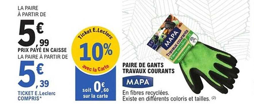 PAIRE DE GANTS TRAVAUX COURANTS MAPA