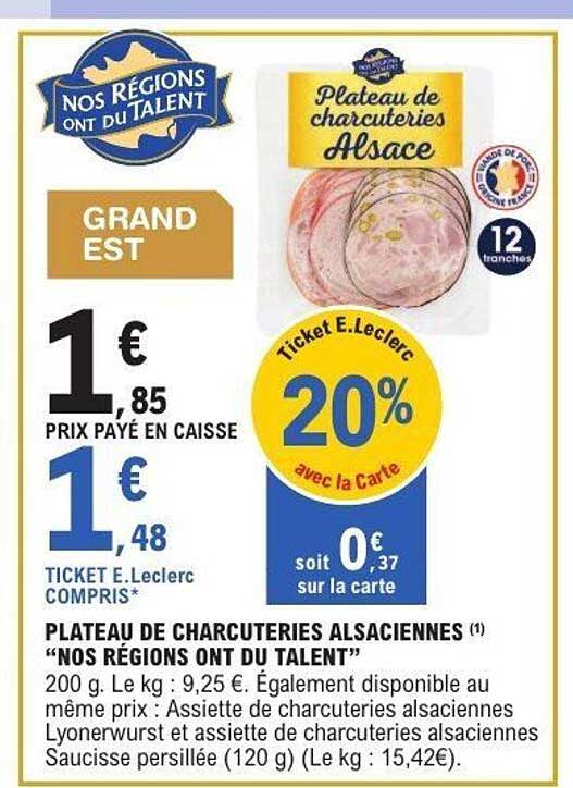 Plateau de charcuteries alsaciennes "Nos régions ont du talent"