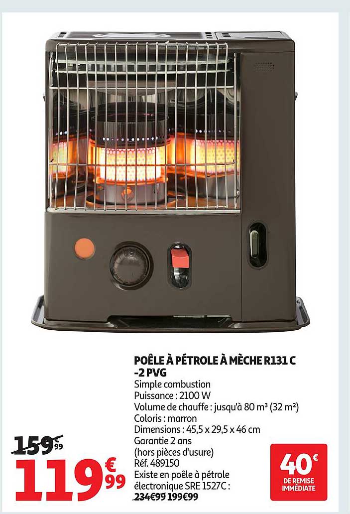 POÊLE À PÉTROLE À MÈCHE R131 C -2 PVG