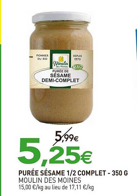 PURÉE SÉSAME 1/2 COMPLT - 350 G