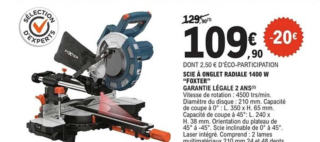 SCIE À ONGLET RADIALE 1400 W “FOXTER”