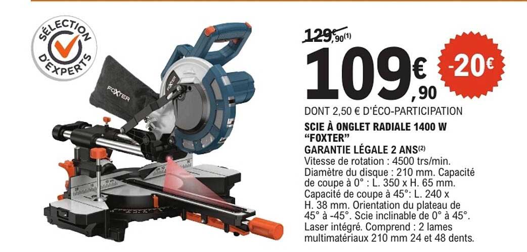 SCIE À ONGLETS RADIALE 1400 W “FOXTER”