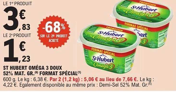 ST HUBERT OMÉGA 3 DOUX 52% MAT. GR. FORMAT SPÉCIAL