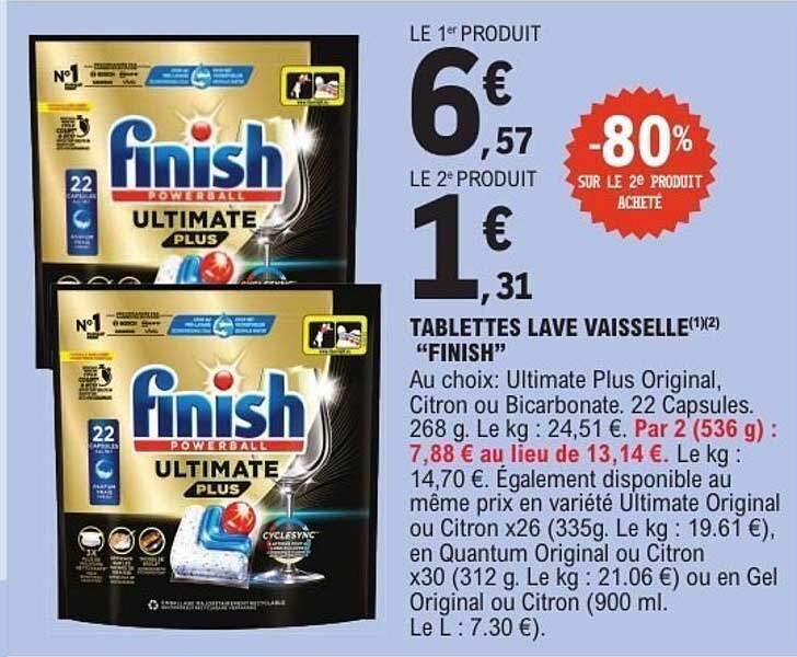 TABLETTES LAVE VAISSELLE "FINISH"
