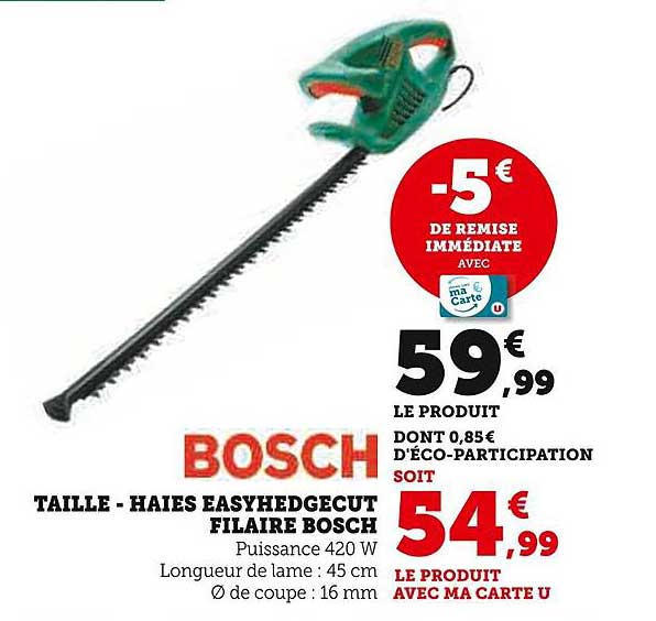 Taille - haies EasyhedgeCut filaire Bosch