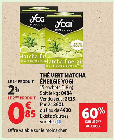 THÉ VERT MATCHA ÉNERGIE YOGI