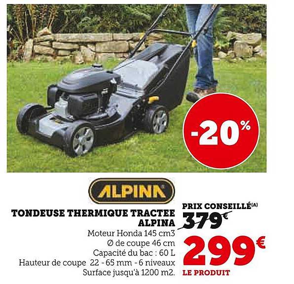 TONDEUSE THERMIQUE TRACTEE ALPINA