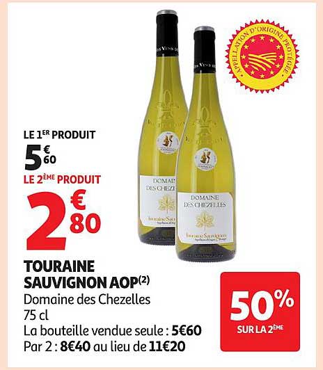 TOURAINE SAUVIGNON AOP Domaine des Chezelles 75 cl