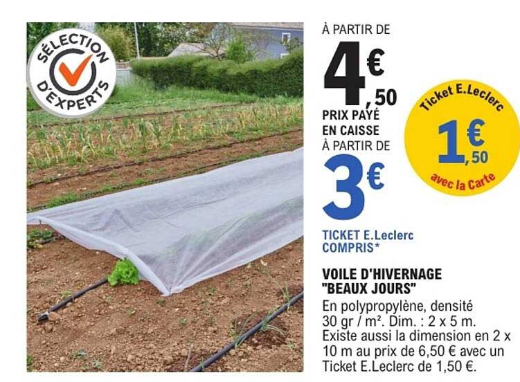 VOILE D'HIVERNAGE "BEAUX JOURS"