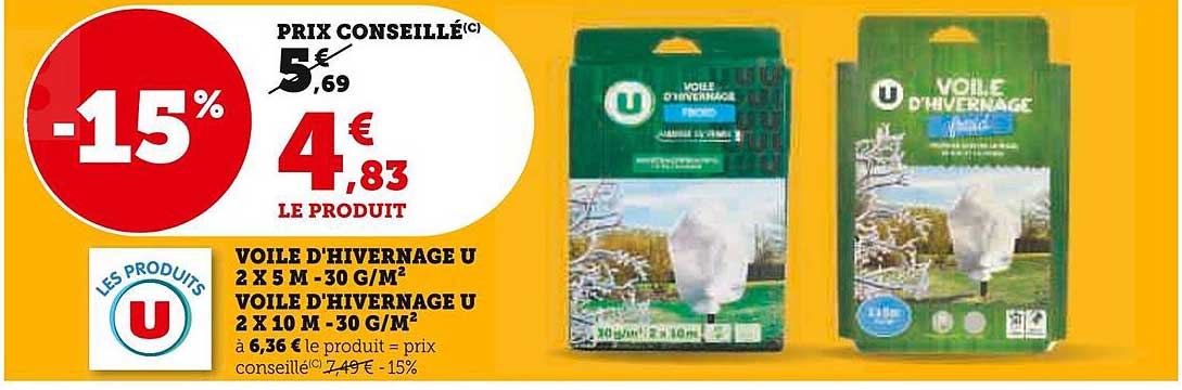 VOILE D'HIVERNAGE U 2 X 5 M - 30 G/M²