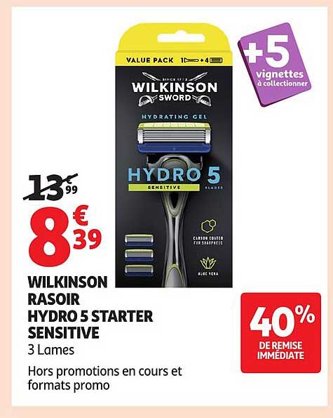 WILKINSON RASOIR HYDRO 5 STARTER SENSITIVE