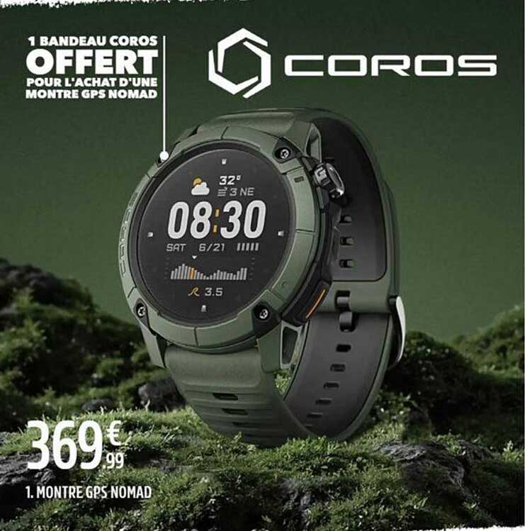 1 BANDEAU COROS OFFERT POUR L'ACHAT D'UNE MONTRE GPS NOMAD
