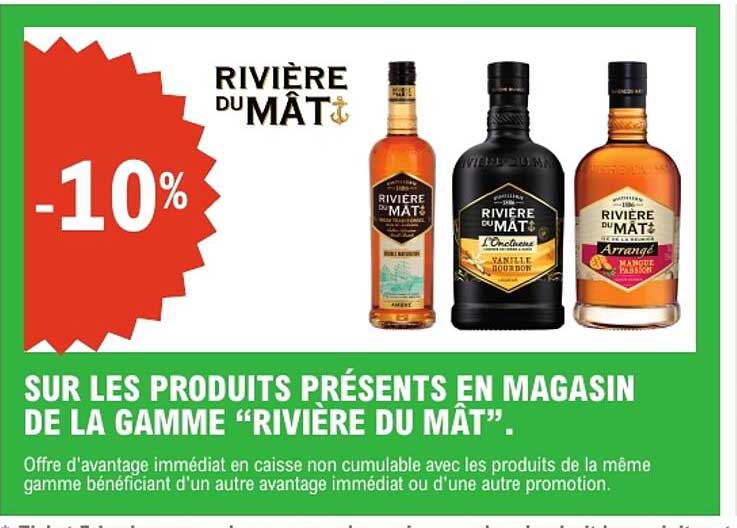 -10% SUR LES PRODUITS PRÉSENTS EN MAGASIN DE LA GAMME “RIVIÈRE DU MÂT”.