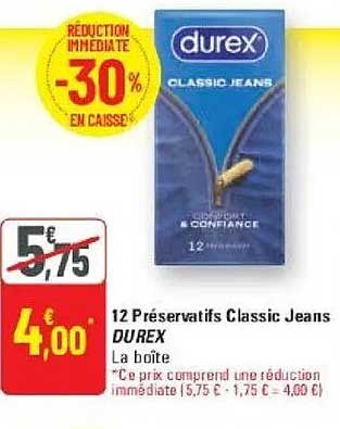 12 Préservatifs Classic Jeans DUREX