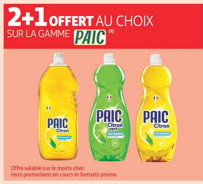 2+1 OFFERT AU CHOIX SUR LA GAMME PAIC