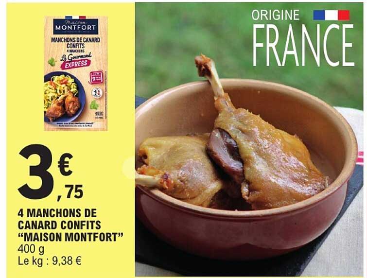 4 MANCHONS DE CANARD CONFITS “MAISON MONTFORT”
