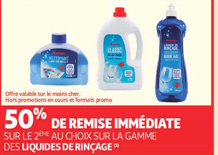 50% DE REMISE IMMÉDIATE SUR LE 2ÈME AU CHOIX SUR LA GAMME DES LIQUIDES DE RINCAGE