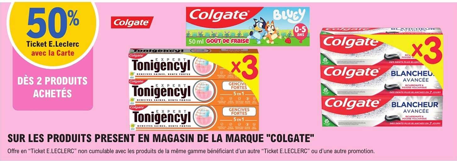 50% Ticket E.Leclerc avec la Carte dès 2 produits achetés