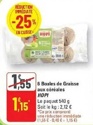6 Boules de Graisse aux céréales HOPI