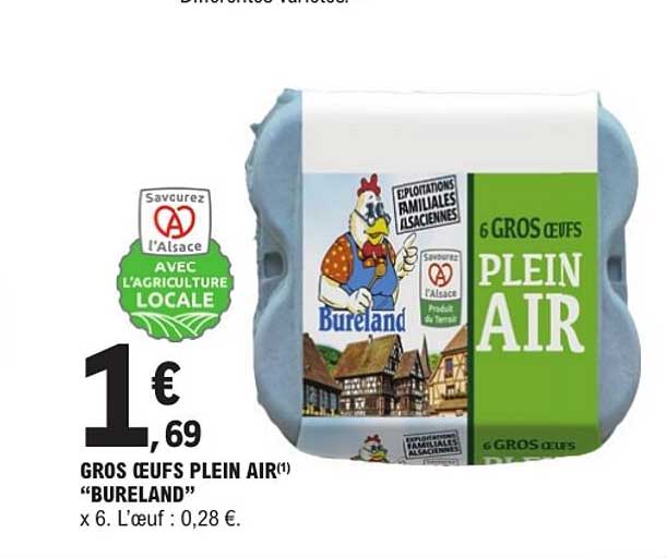 6 GROS OEUFS PLEIN AIR “BURELAND”