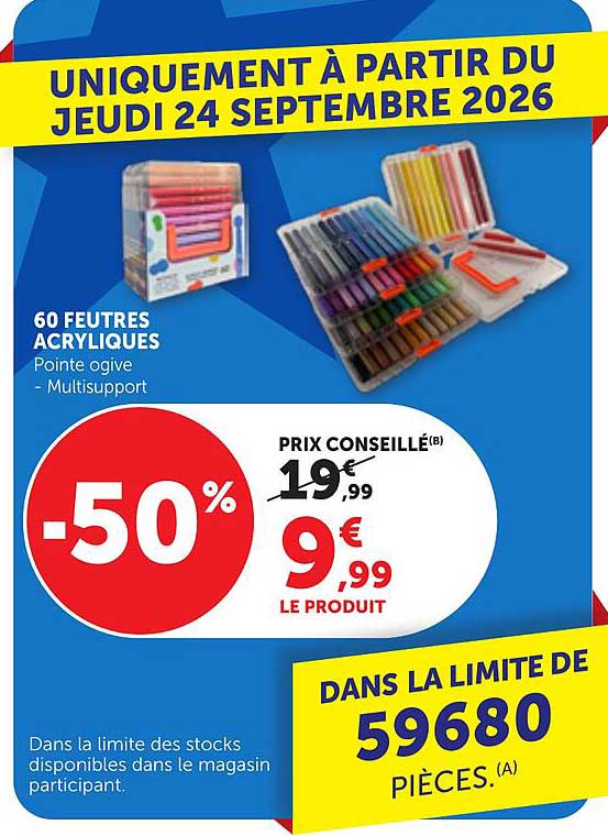 60 FEUTRES ACRYLIQUES