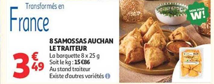 8 SAMOSSAS AUCHAN LE TRAITEUR