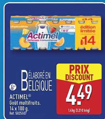 Actimel Goût multifruits. 14 x 100 g. Réf. 5205707