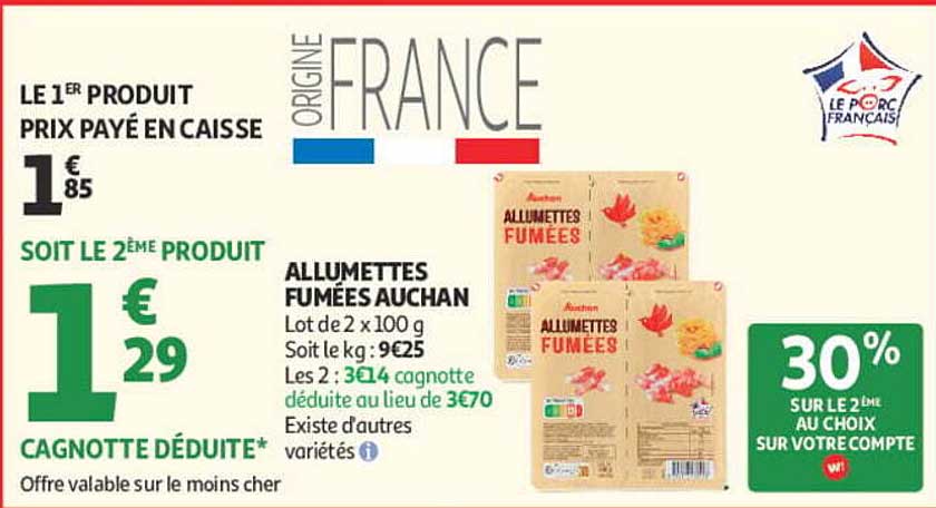 ALLUMETTES FUMÉES AUCHAN