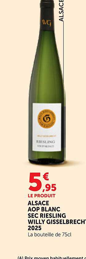 ALSACE AOP BLANC SEC RIESLING WILLY GISSELBRECHT 2025