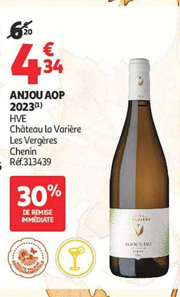 ANJOU AOP 2023(1) HVE Château La Varière Les Vergères Chenin Réf.313439