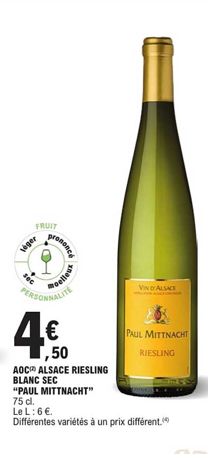 AOC ALSACE RIESLING BLANC SEC “PAUL MITTNACHT” 75 cl
