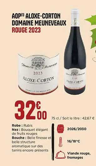AOP ALOXE-CORTON DOMAINE MEUNEVEAUX ROUGE 2023