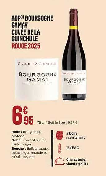 AOP BOURGOGNE GAMAY CUVÉE DE LA GUINCHE ROUGE 2025