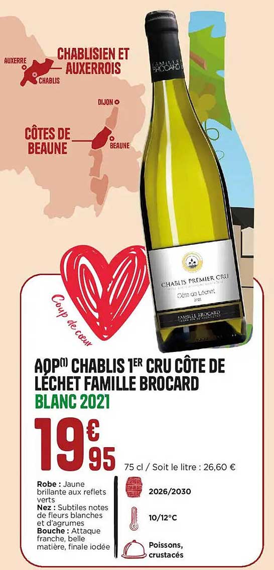 AOP CHABLIS 1ER CRU CÔTE DE LÉCHET FAMILLE BROCARD BLANC 2021