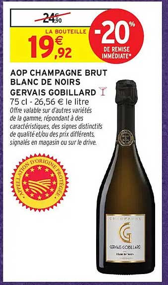 AOP CHAMPAGNE BRUT BLANC DE NOIRS GERVAIS GOBILLARD