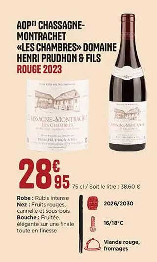 AOP CHASSAGNE-MONTRACHET «LES CHAMBRES» DOMAINE HENRI PRUDHON & FILS ROUGE 2023
