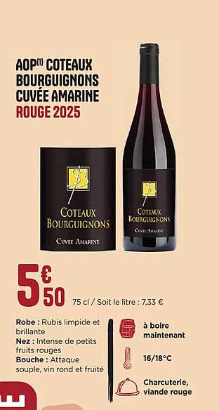 AOP COTEAUX BOURGUIGNONS CUVÉE AMARINE ROUGE 2025