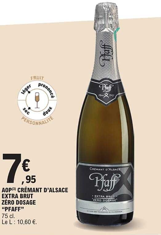 AOP Crémant d’Alsace extra brut zéro dosage “Pfaff” 75 cl