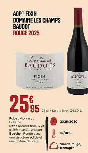 AOP FIJIN DOMAINE LES CHAMPS BAUDOT ROUGE 2025