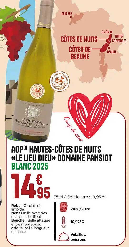 AOP HAUTES-COTES DE NUITS «LE LIEU DIT» DOMAINE PANSIOT BLANC 2025