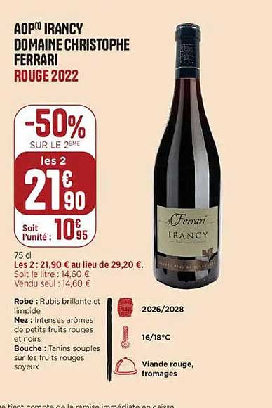 AOP IRANCY DOMAINE CHRISTOPHE FERRARI ROUGE 2022