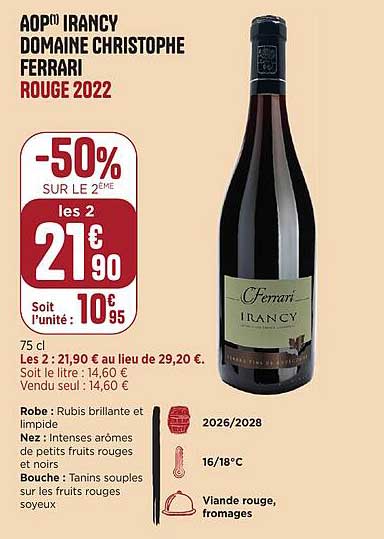 AOP IRANCY DOMAINE CHRISTOPHE FERRARI ROUGE 2022