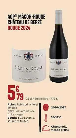 AOP MÂCON-ROUGE CHÂTEAU DE BERZÉ ROUGE 2024