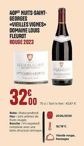 AOP* NUITS-SAINT-GEORGES «VIEILLES VIGNES» DOMAINE LOUIS FLEUROT ROUGE 2023